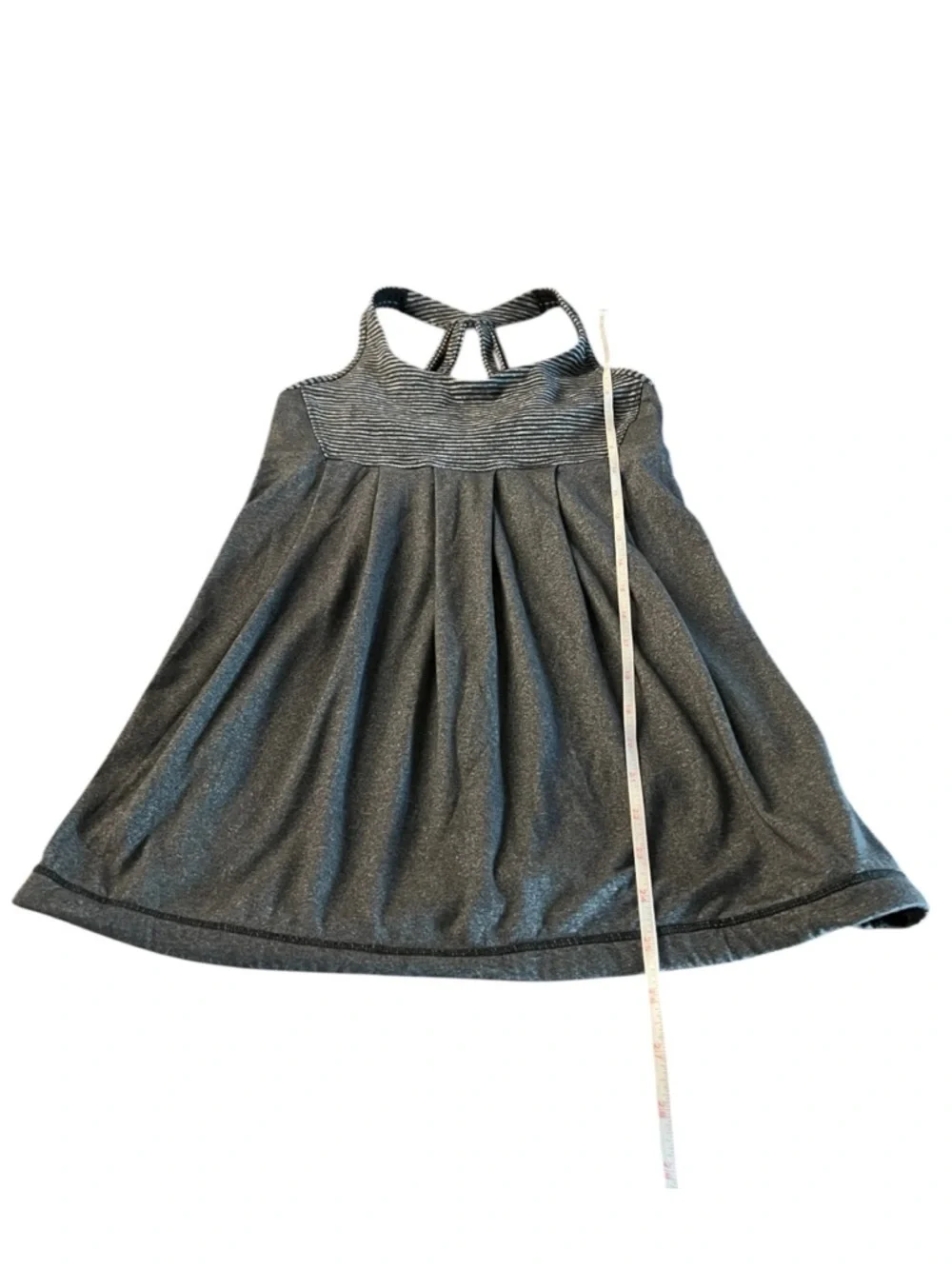 lululemon athletic Gray and Black Sleeveless Tank with Textured Striped  Size 4